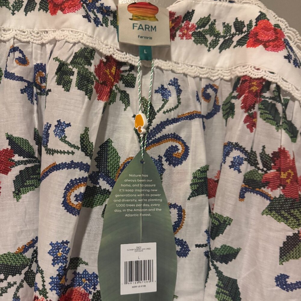 FARM Rio Floral Embroidered Mini Dress - Red, Green, Blue - Picture 5 of 5